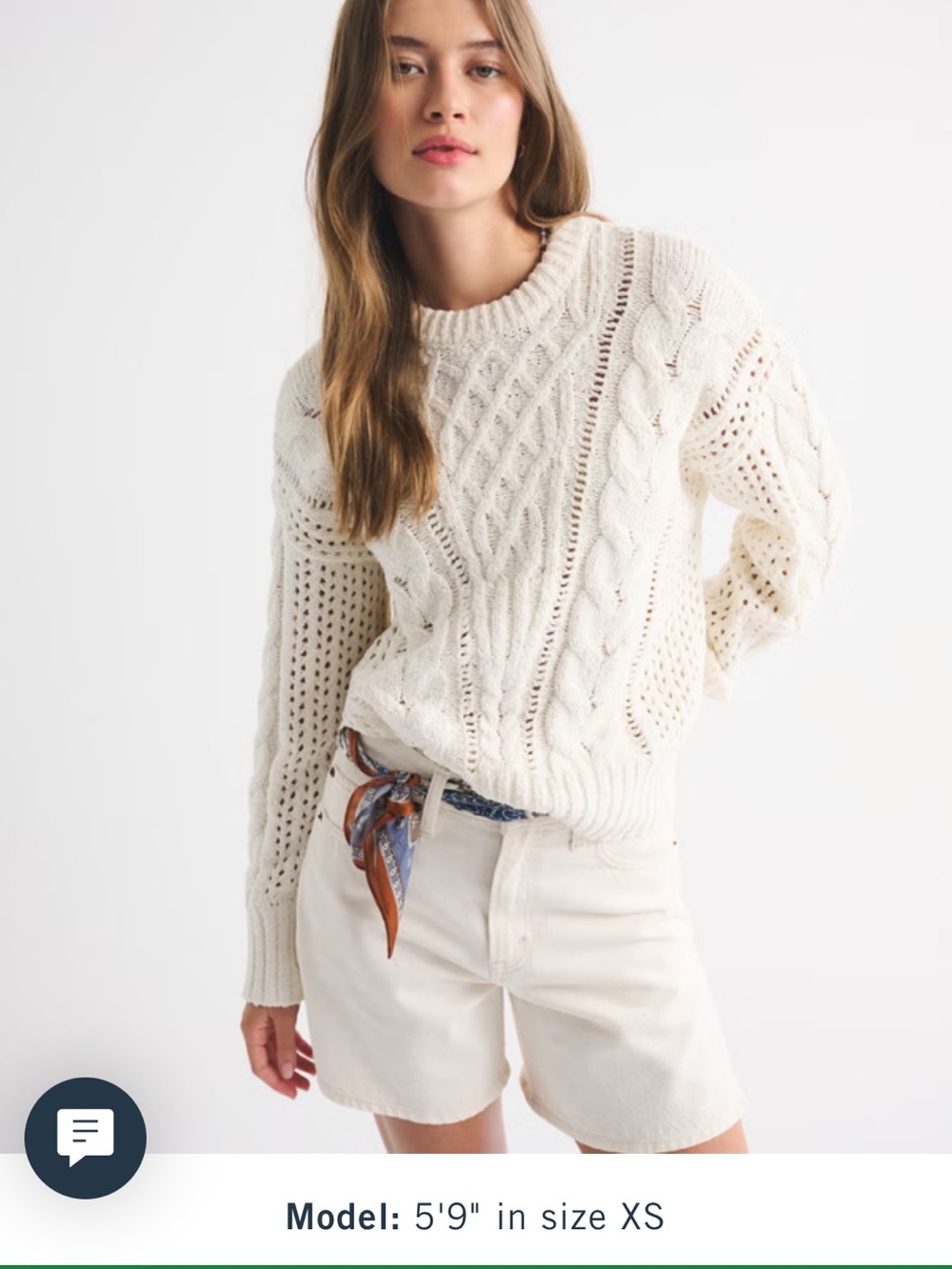 Cream Cable Crew Sweater